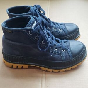 Palladium Canvas High Top Sneakers Womens 7 Navy Lug Sole Shoe Grunge Punk